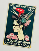 تابلو دکوراتیو چوبی طرح آرایشگاه زنانه مدل وینتج Vintage کلاسیک- ابعاد A5