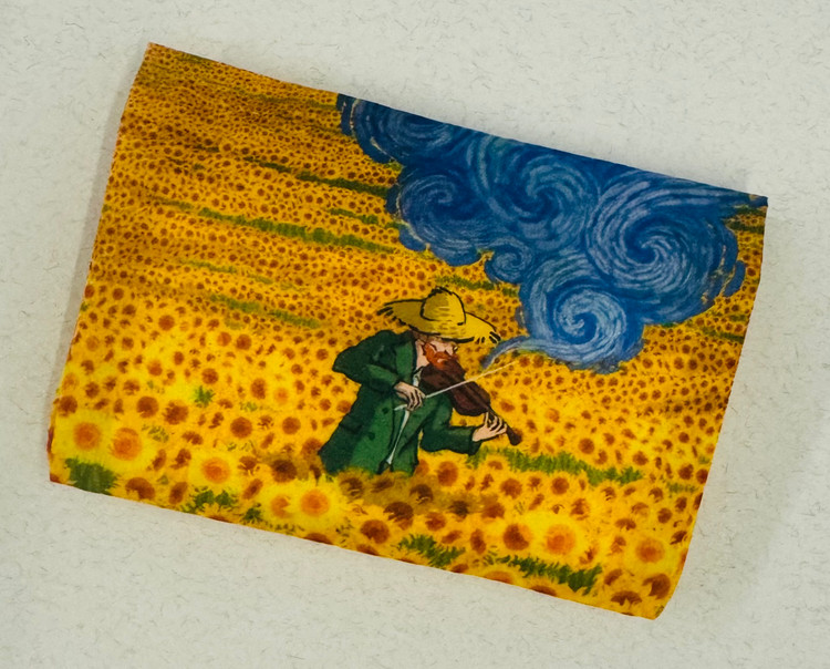 دستمال کاغذی جیبی جلد پارچه ای فانتزی و خاص طرح ونگوگ